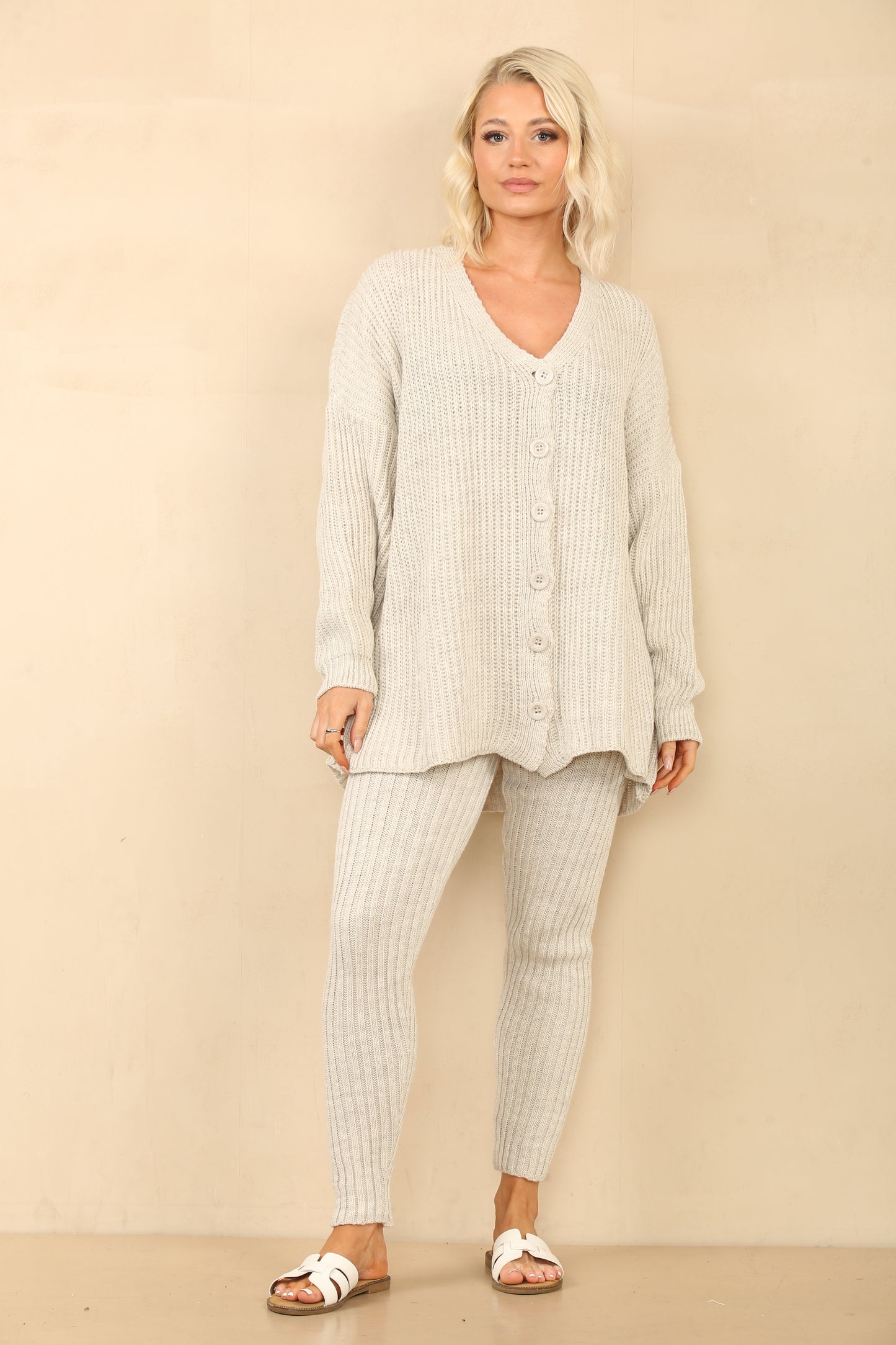 Ensemble laine tricot trending 6 boutonné -2258