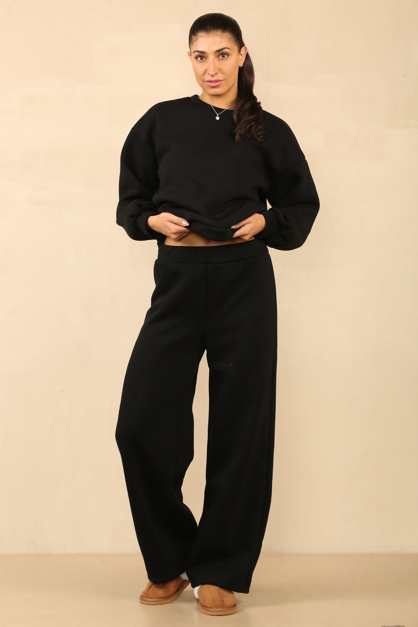 Ensemble haut over size et pantalon large confortable Ref-23-191