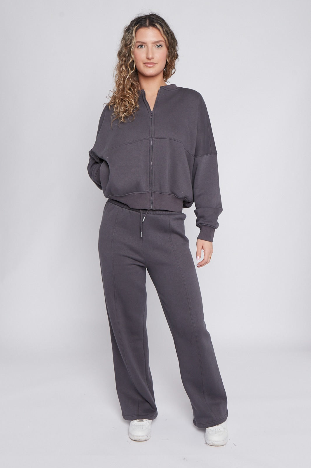 Ensemble deux pièces pantalon de jogging avec gilet confortable zippé coupe décontractée Ref-1844